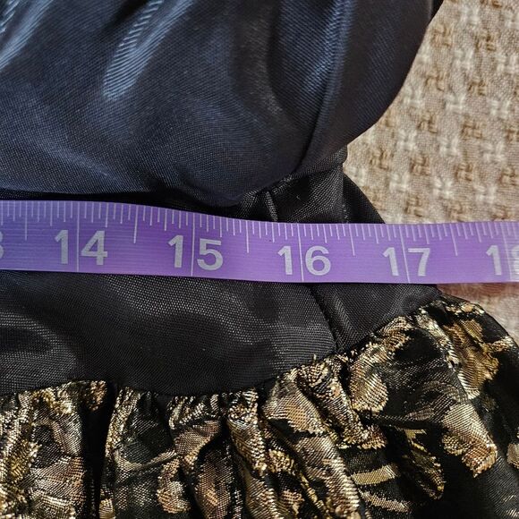 Scott McClintock Gradient Velvet Halter Black Gold Metallic Formal Evening Dress - Picture 15 of 16